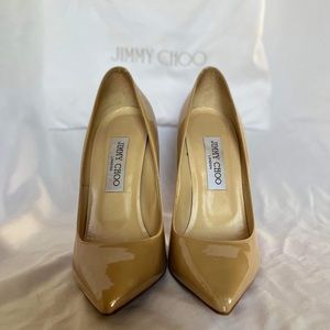 Jimmy Choo Anouk Nude Patent Leather pump